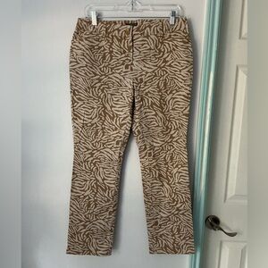 Charter Club Modern Women's Tan Zebra Print pants Sz 10P